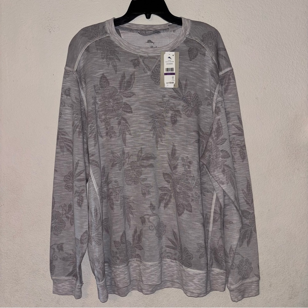 Tommy Bahama Gray Floral Pullover
